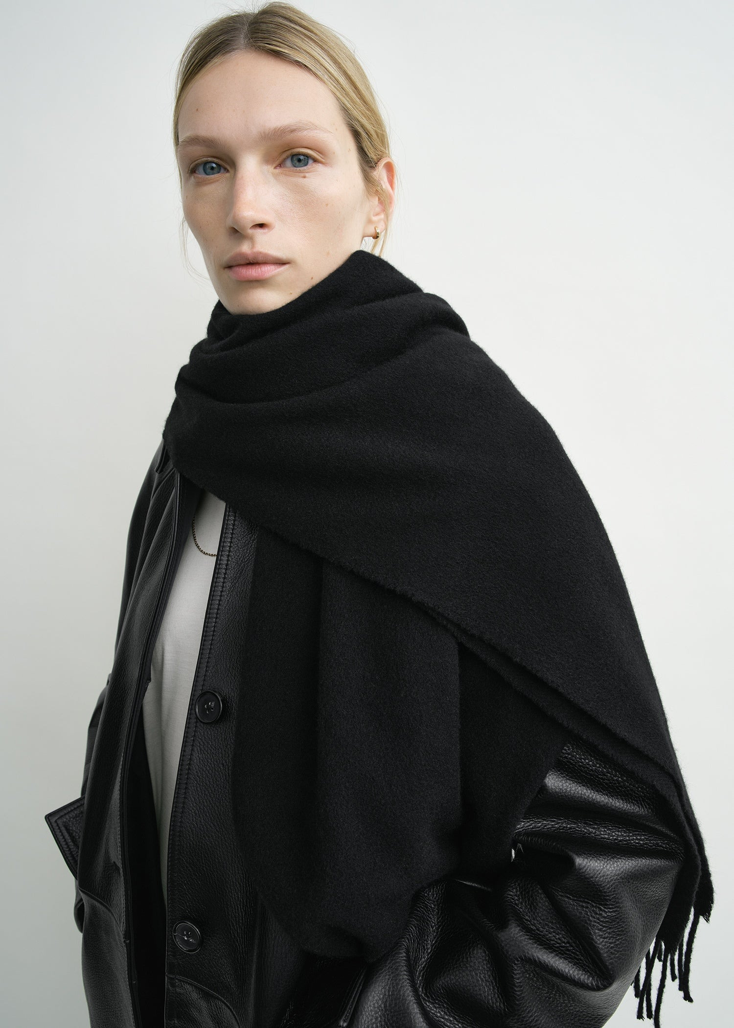 Cashmere scarf black - 3