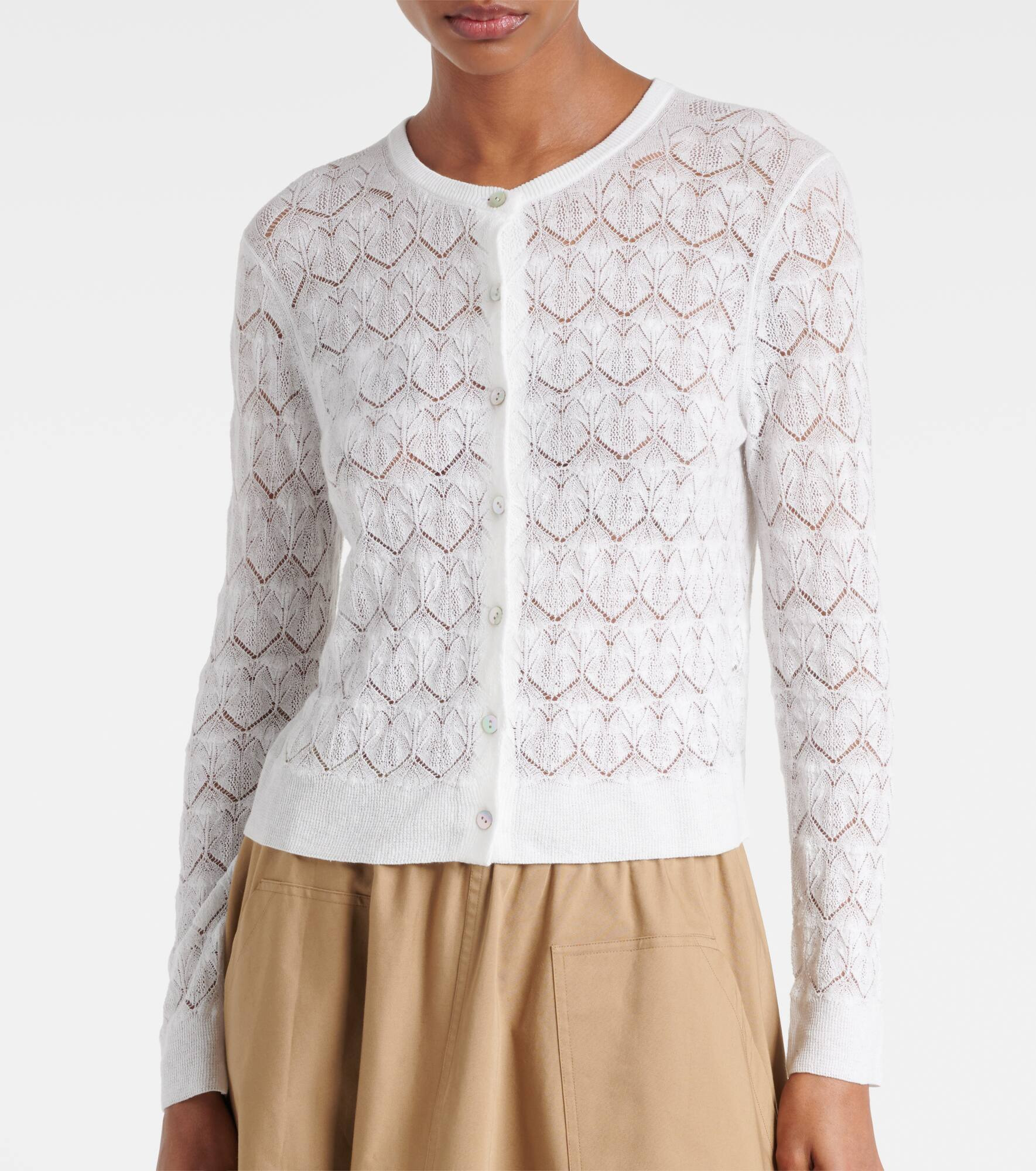 Pointelle cotton cardigan - 6