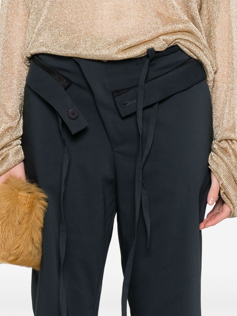 raw cut-waistband trousers - 5