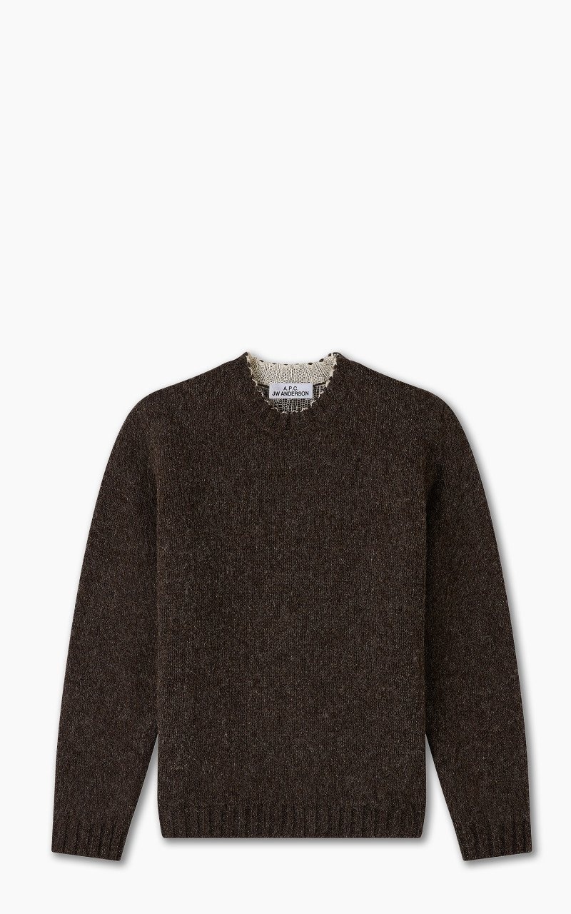 A.P.C. ウールプルオーバー wool pullover jacket A.P.C. X JW ANDERSON ANGE PULLOVER DARK BROWN | cultizm