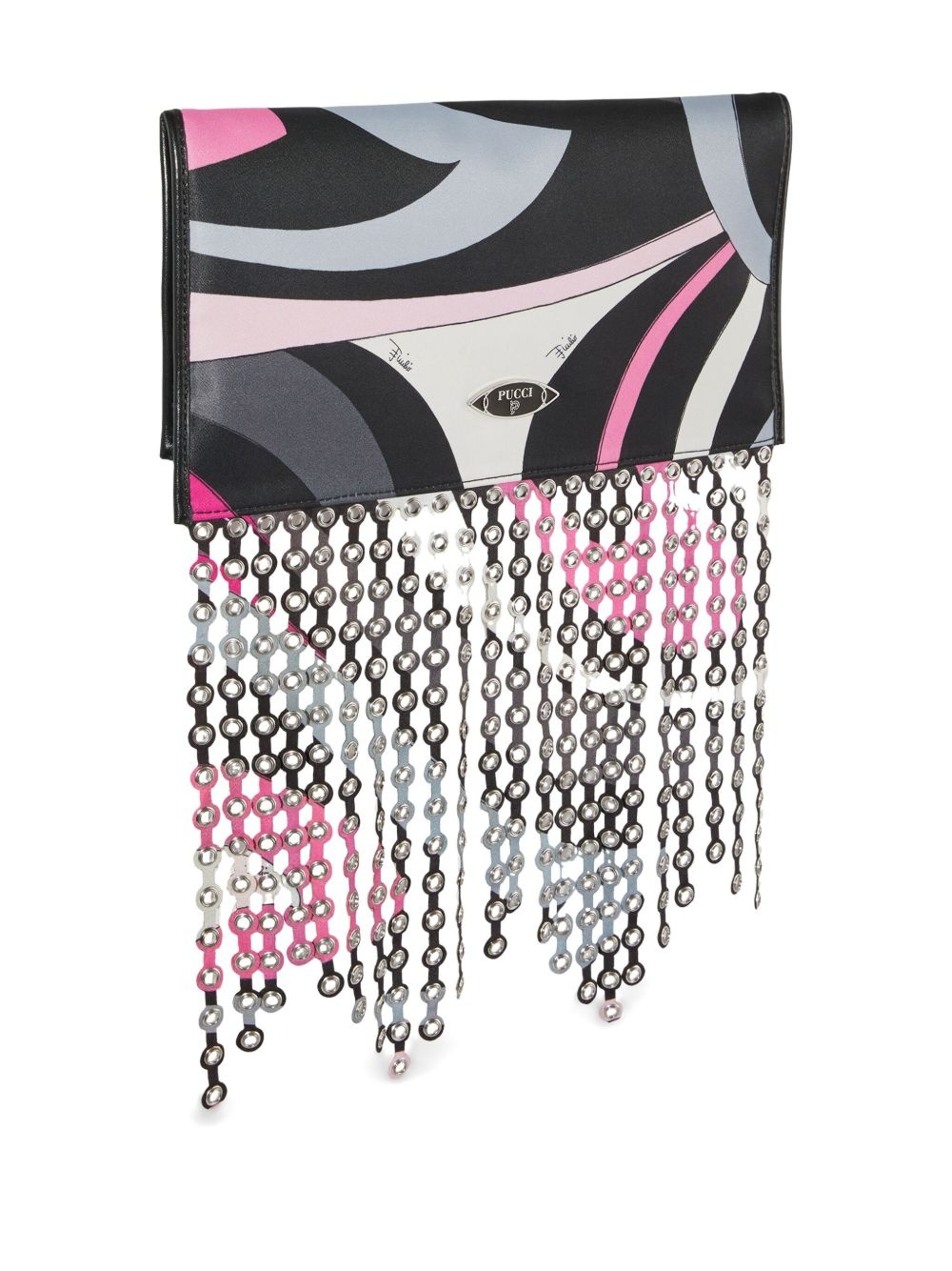 Marmo-print folded shoulder bag - 3