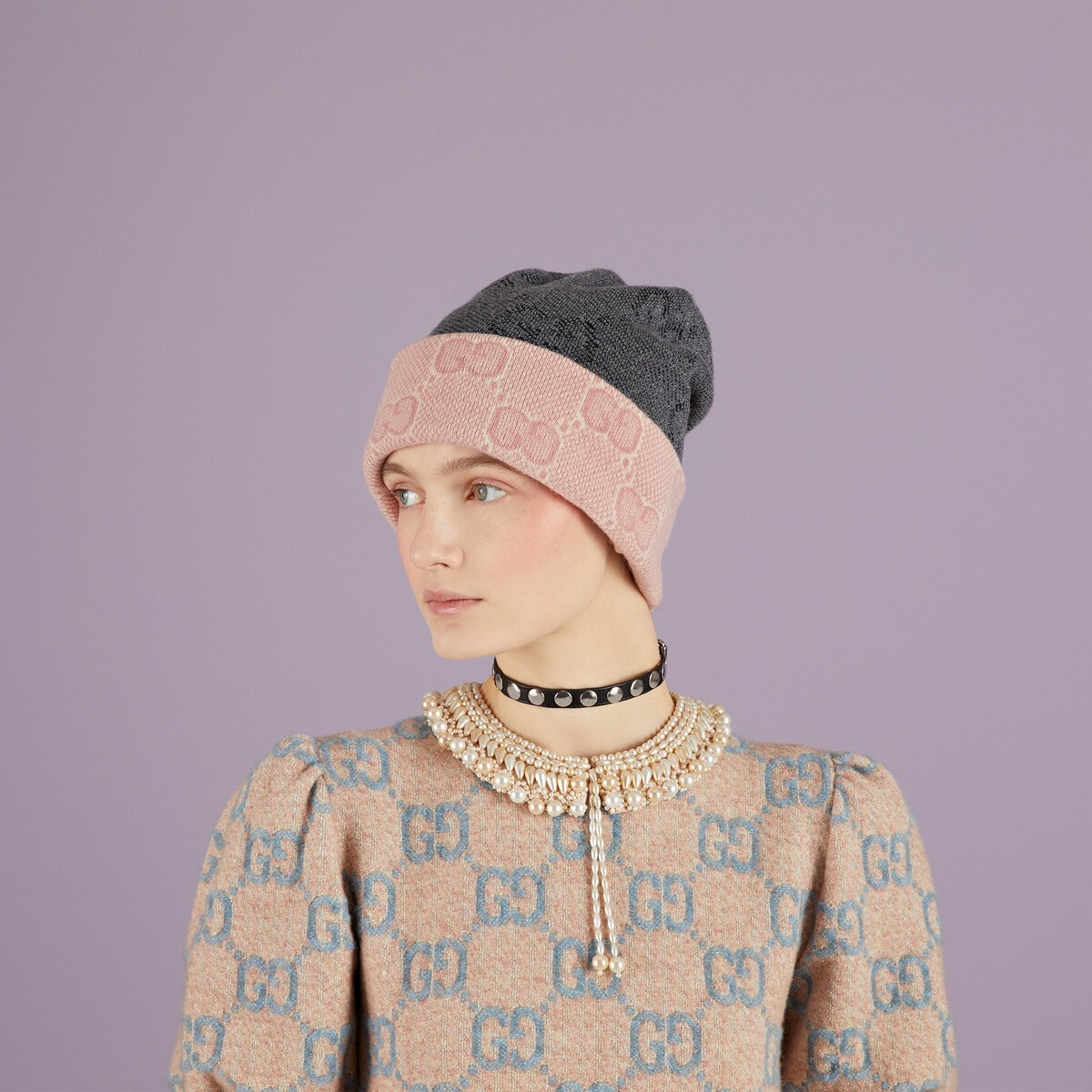 Reversible GG wool hat - 3
