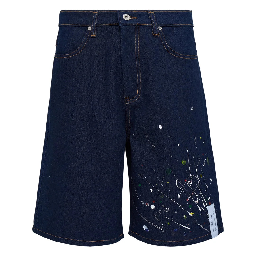 Painted Denim Shorts - 1