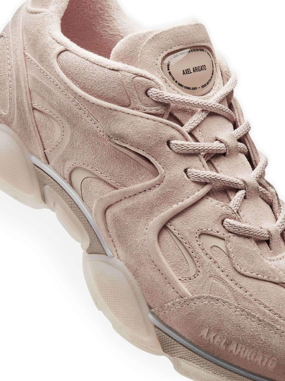 suede panelled lace-up sneakers - 5