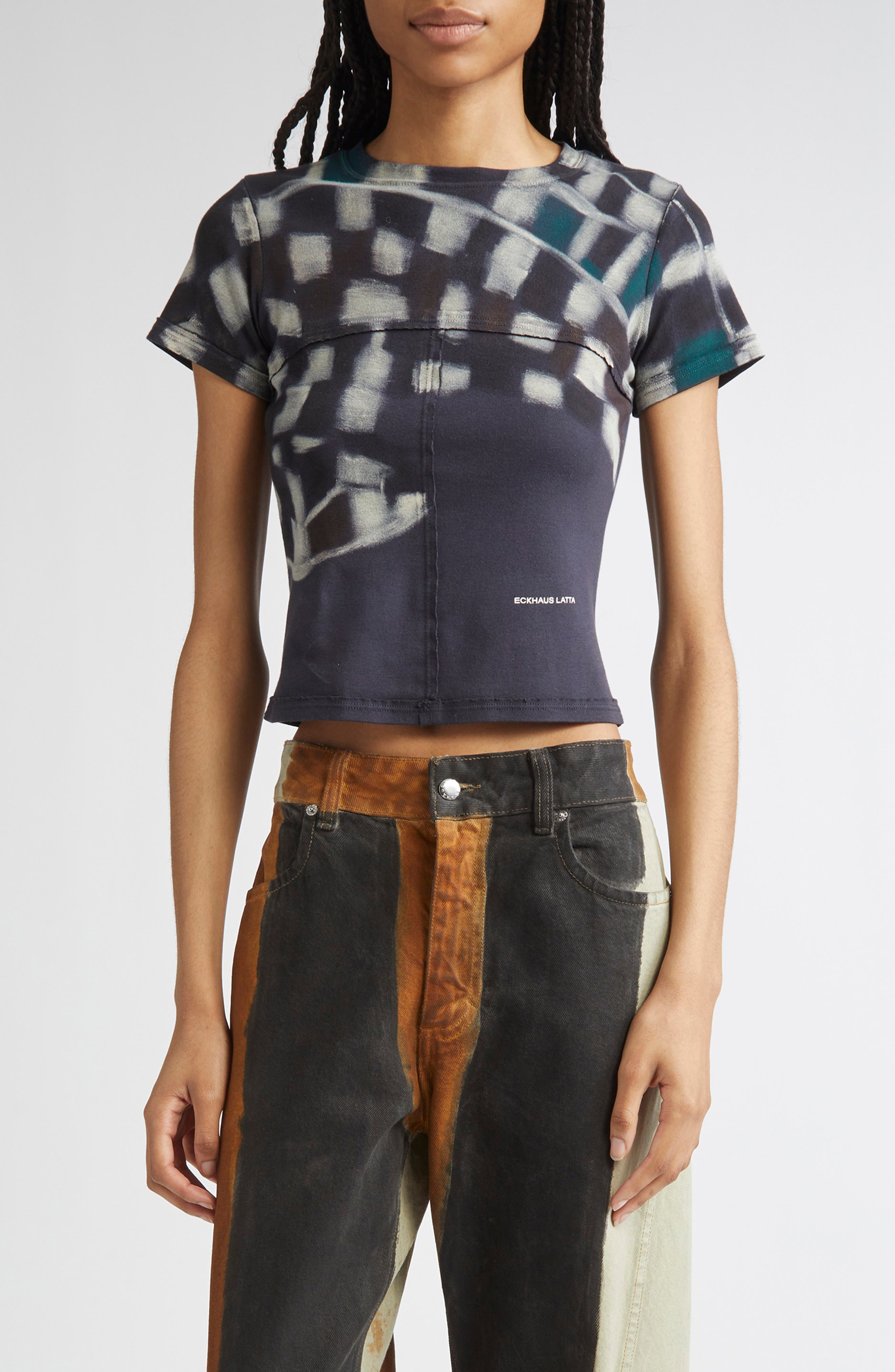 Eckhaus Latta Lapped Rib Baby Tee in Porcupine at Nordstrom - 1