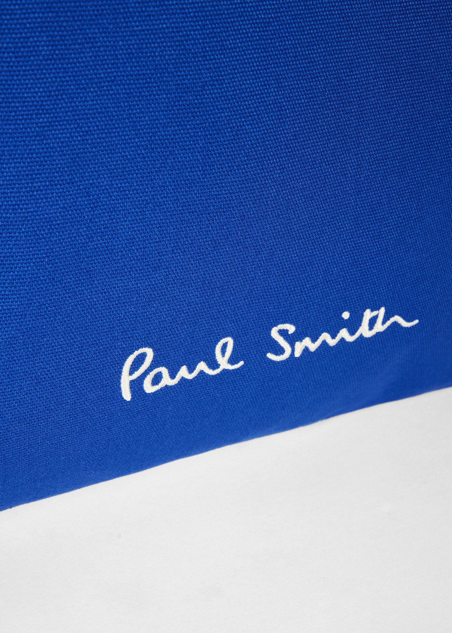 Blue Cotton-Canvas Quote Tote Bag - 5
