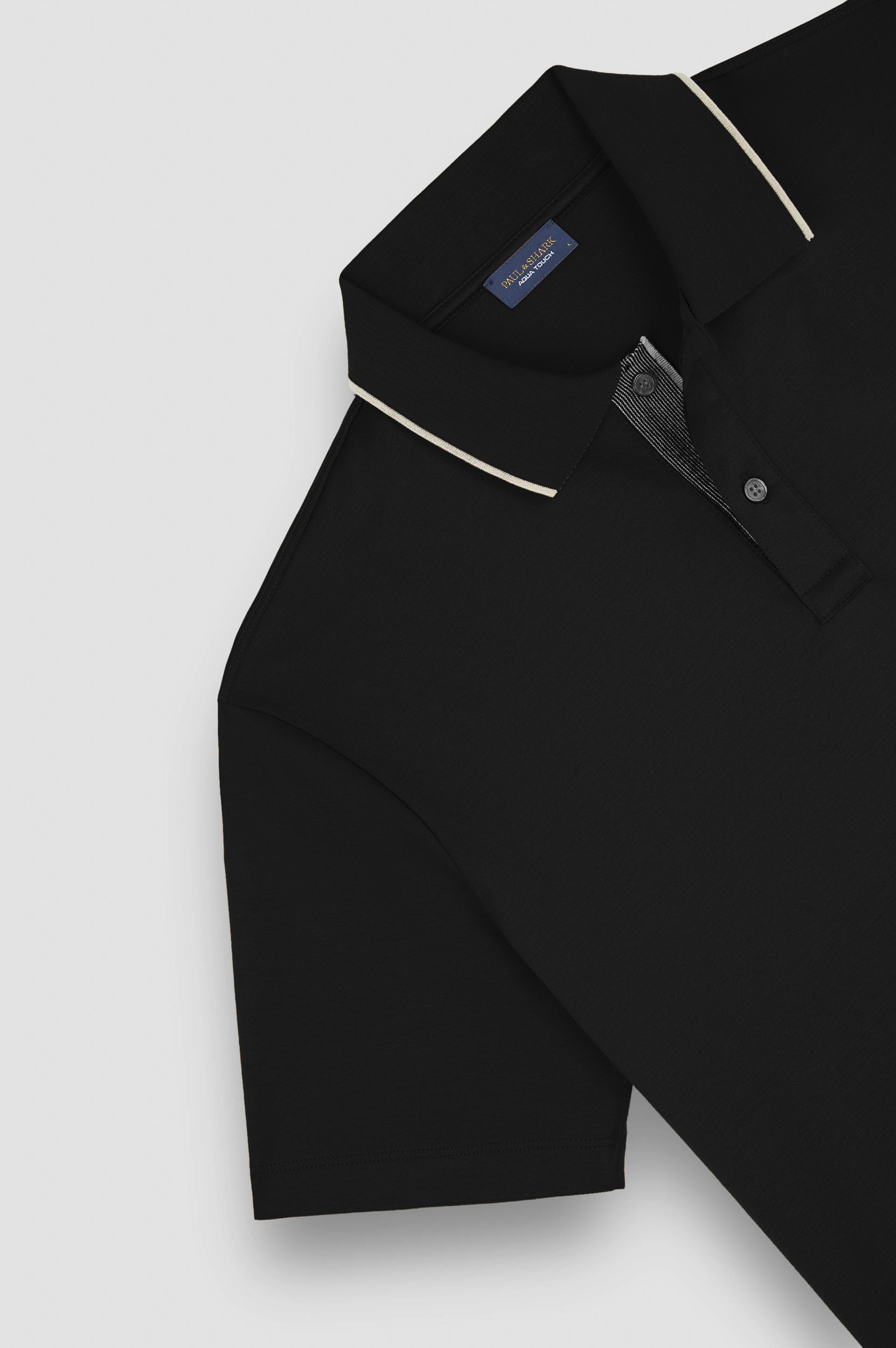 AQUA TOUCH COTTON POLO SHIRT WITH MICRO PATTERN DETAIL ON THE COLLAR - 5