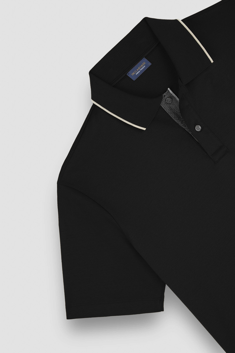 AQUA TOUCH COTTON POLO SHIRT WITH MICRO PATTERN DETAIL ON THE COLLAR 5