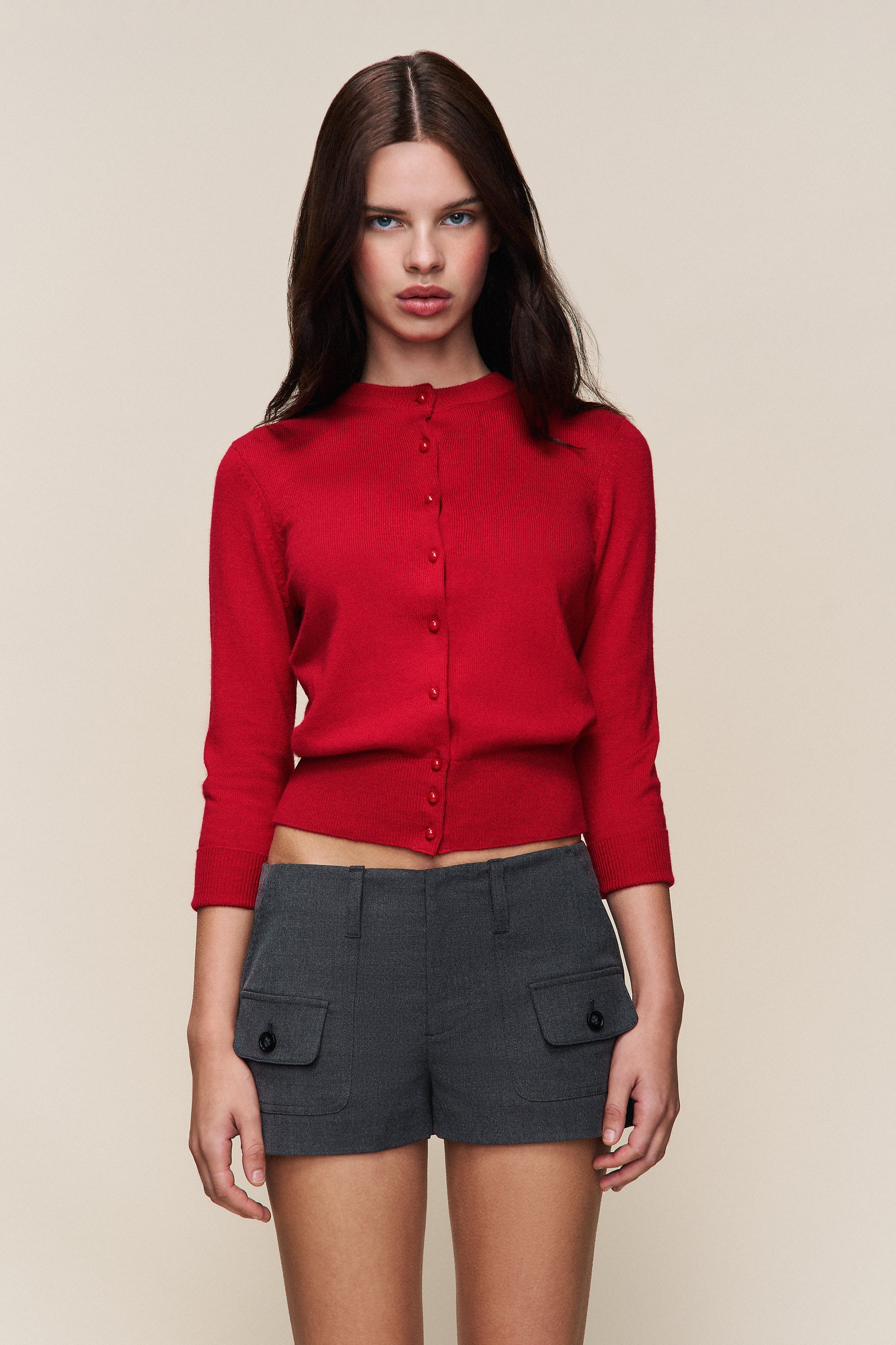 EMELIE CROPPED WOOL CARDIGAN - 5