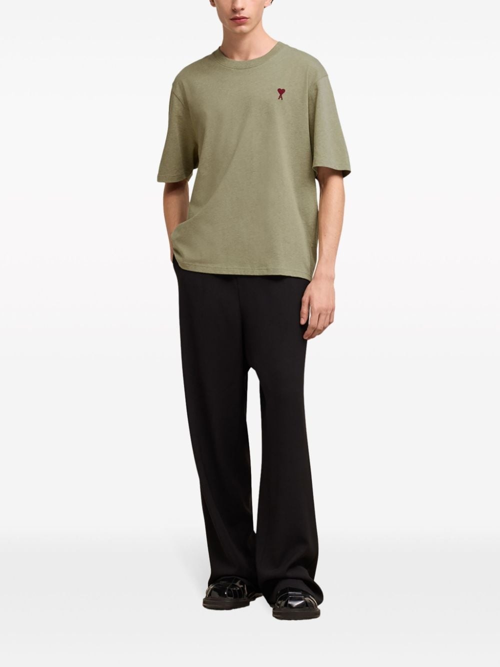 logo-embroidered organic cotton T-shirt - 3
