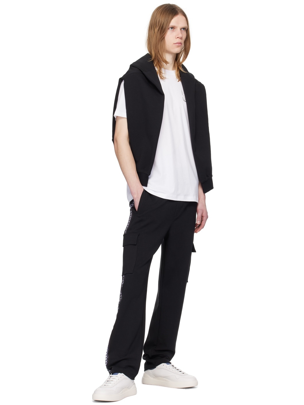 Black Graphic Trim Sweatpants - 4