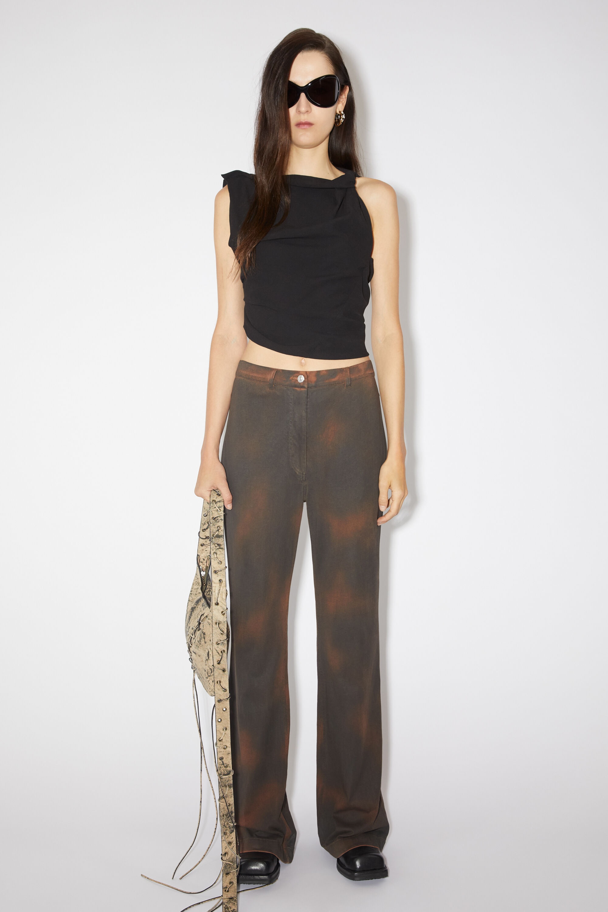 Dyed jersey trousers - Caramel brown - 2
