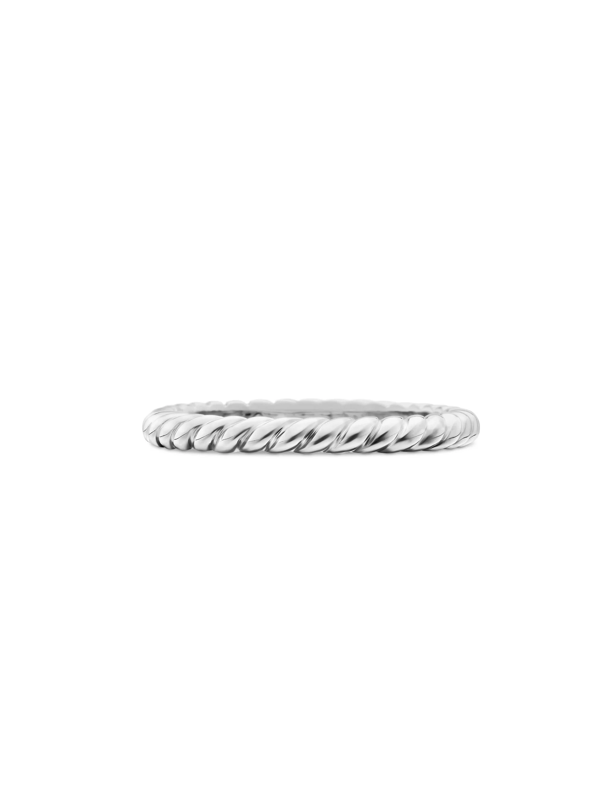 Women's DY Cable Band Ring in Platinum, 2.45MM - Silver - 1