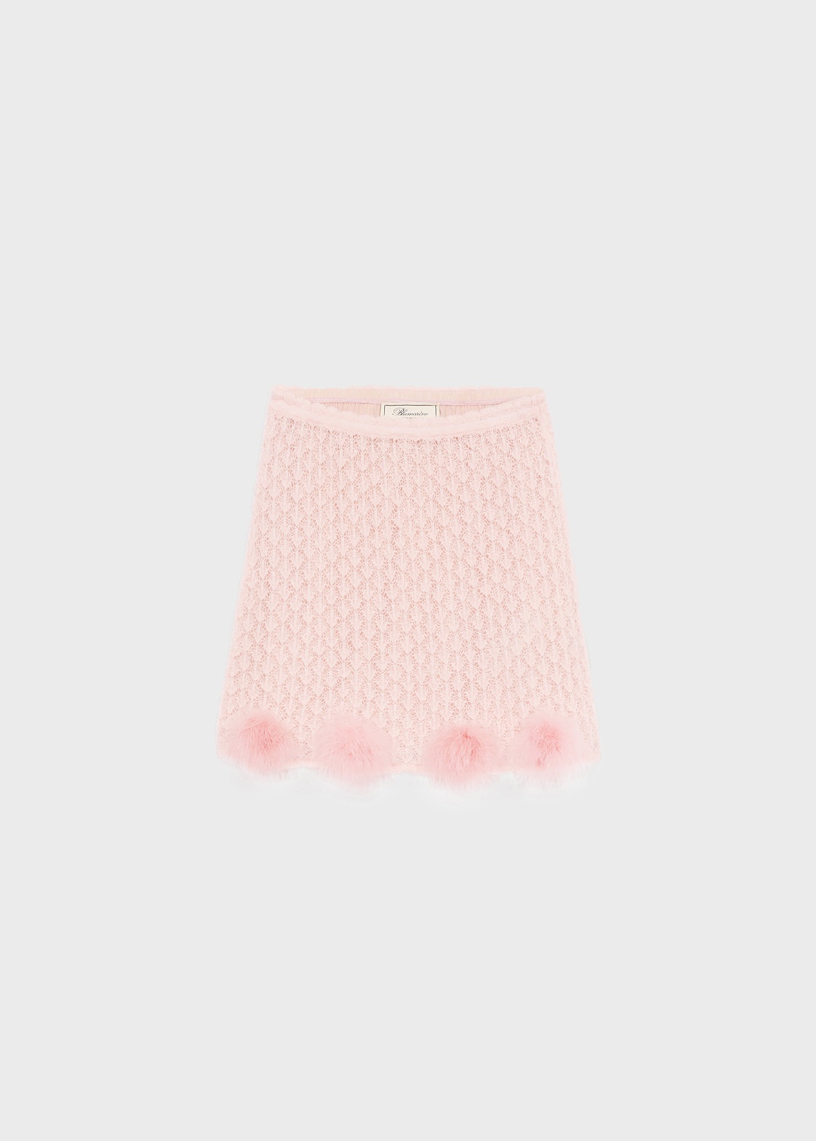 KNIT SKIRT WITH MARABOU POM-POMS - 1