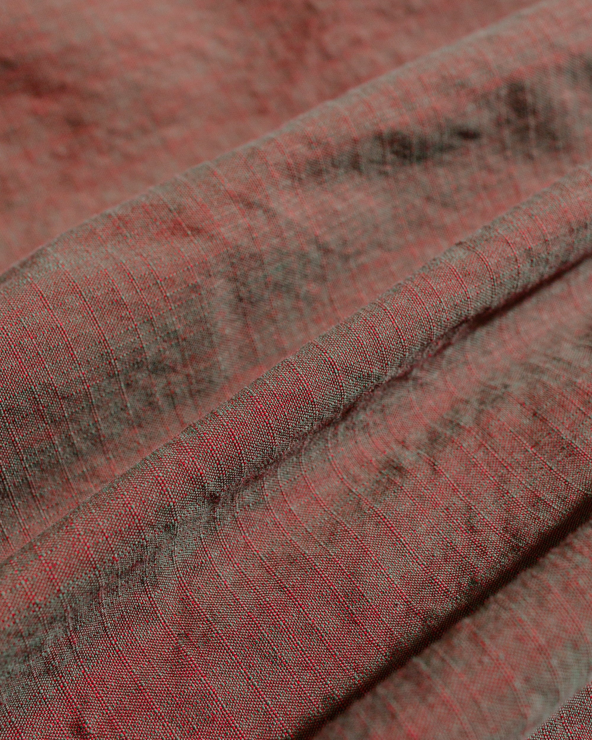 Open Collar Slab Chambray Red - 6