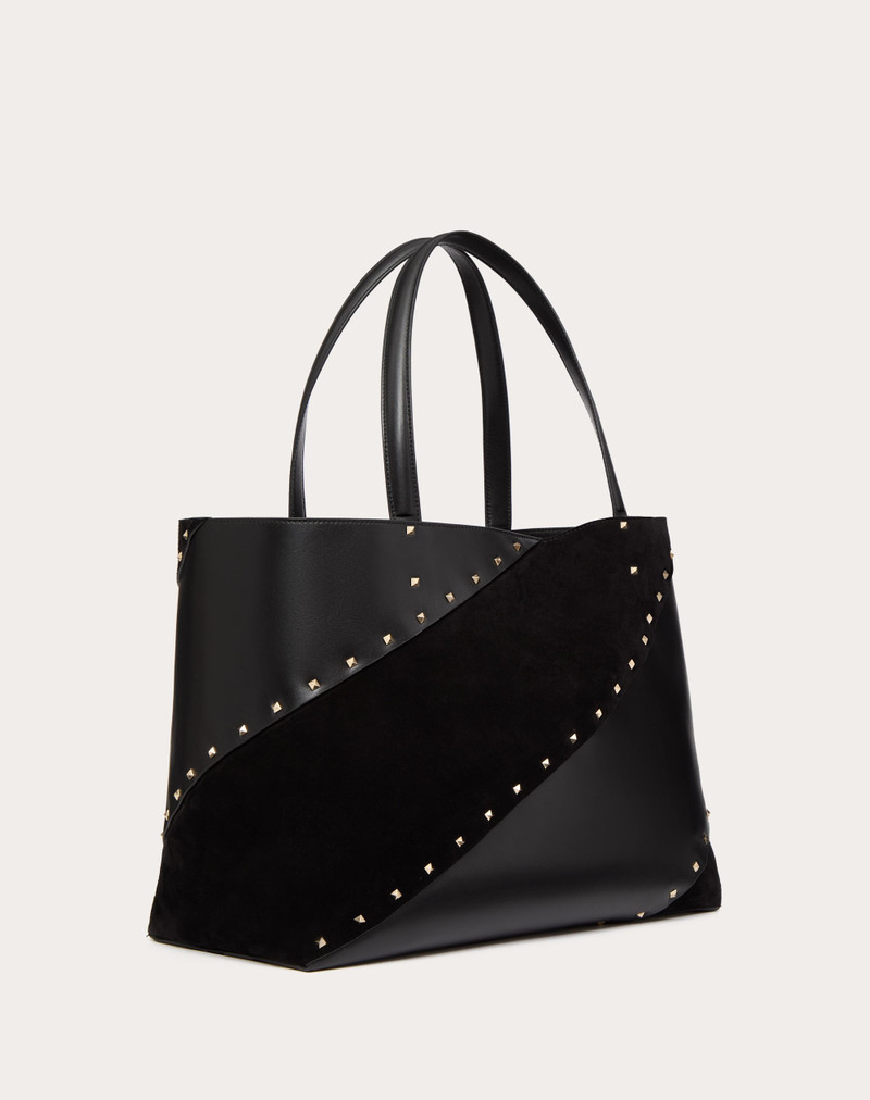 Valentino VALENTINO GARAVANI SHOPPING BAG VALENTINO GARAVANI ROCKSTUD WISPY IN CALFSKIN AND SUEDE outlook