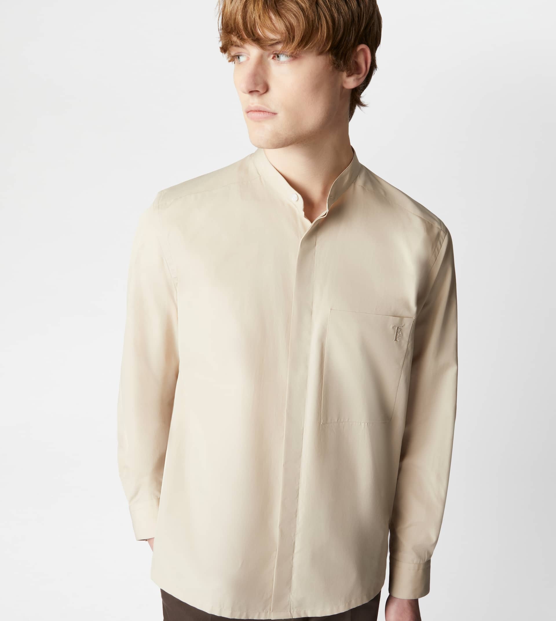 SHIRT IN COTTON - BEIGE - 6