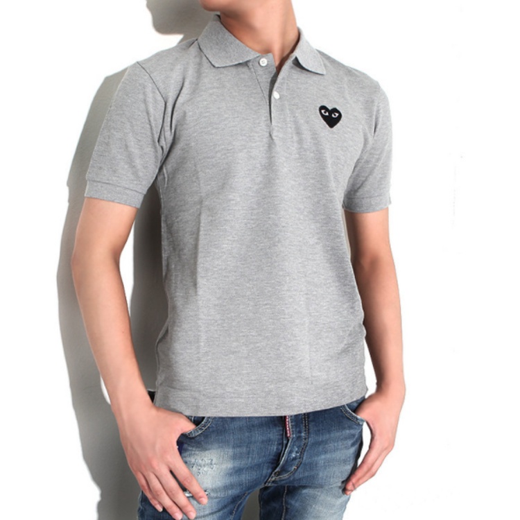 COMME des GARCONS PLAY Polo Black Emblem 'Grey' AZ-T078-051-1 - 5