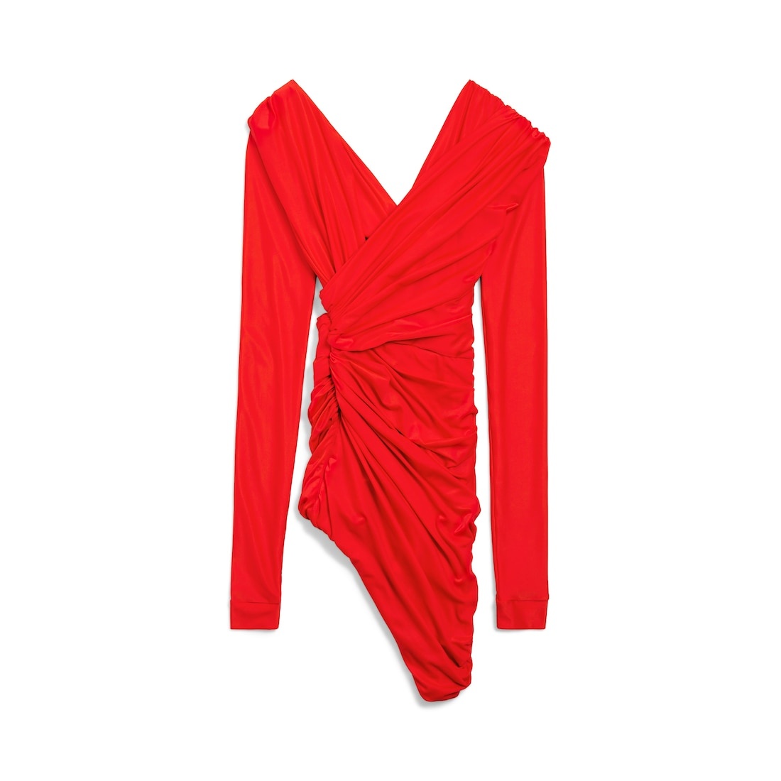 Women's Draped Dress in Red - 6
