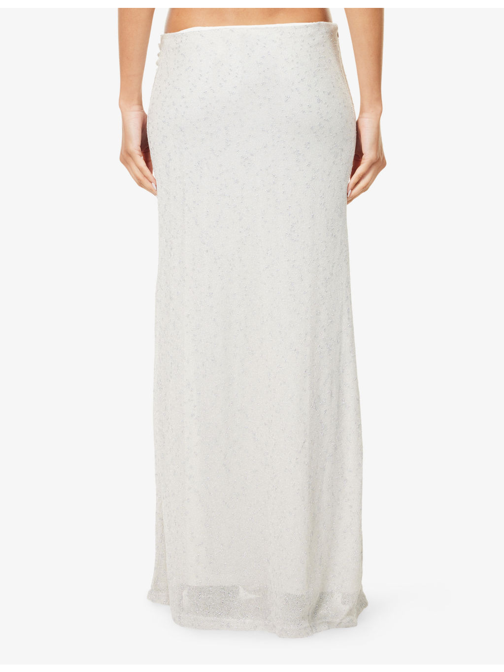 Imber Metallic Looped Knitted Maxi Skirt - 4