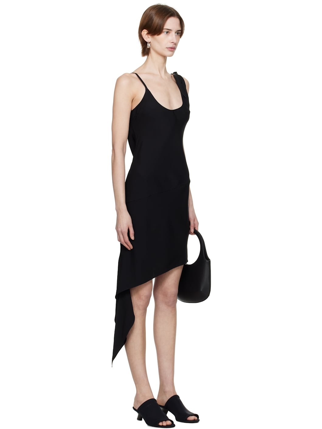 Black Scarf Midi Dress - 2