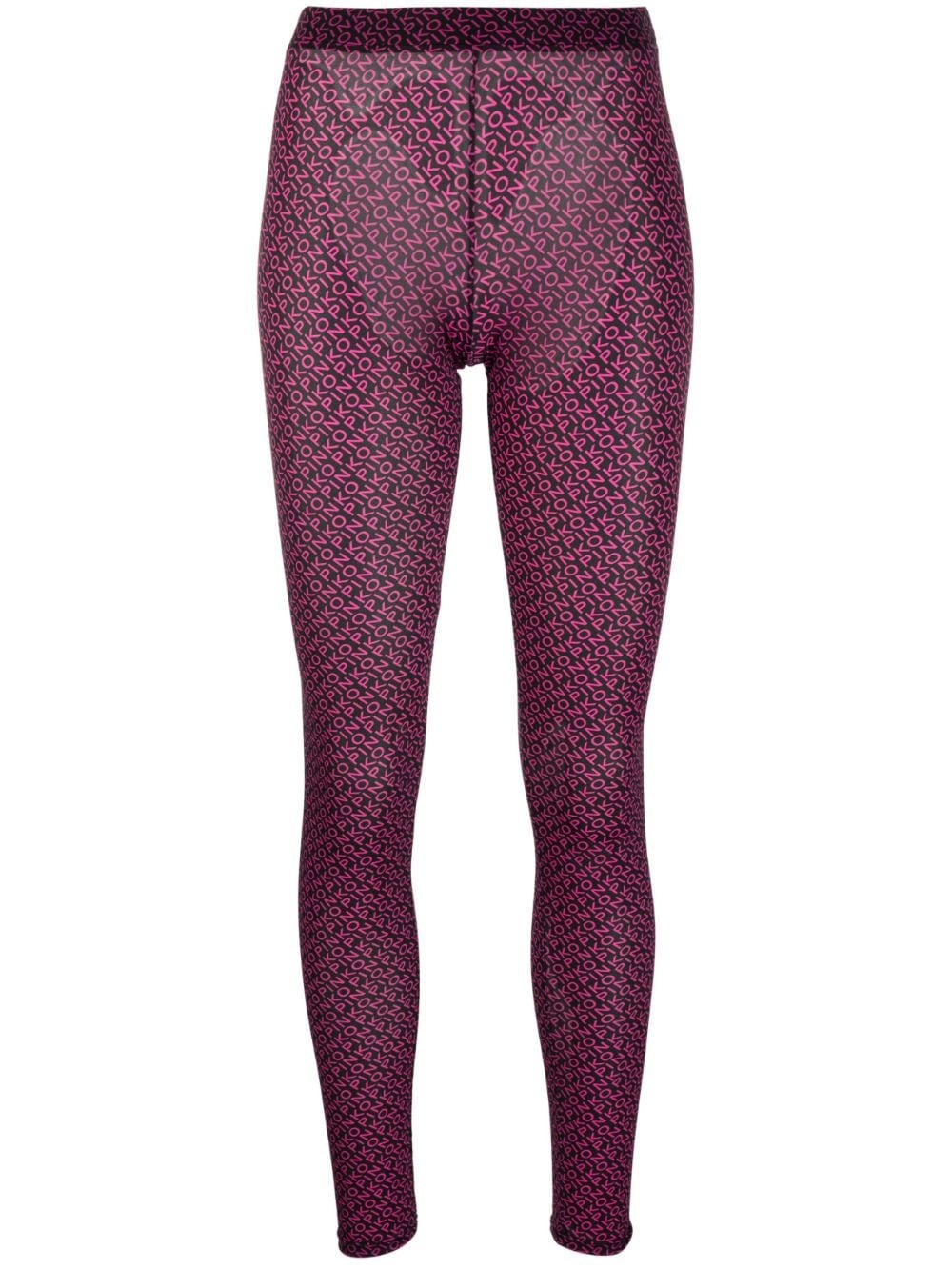 logo-print pattern leggings - 1