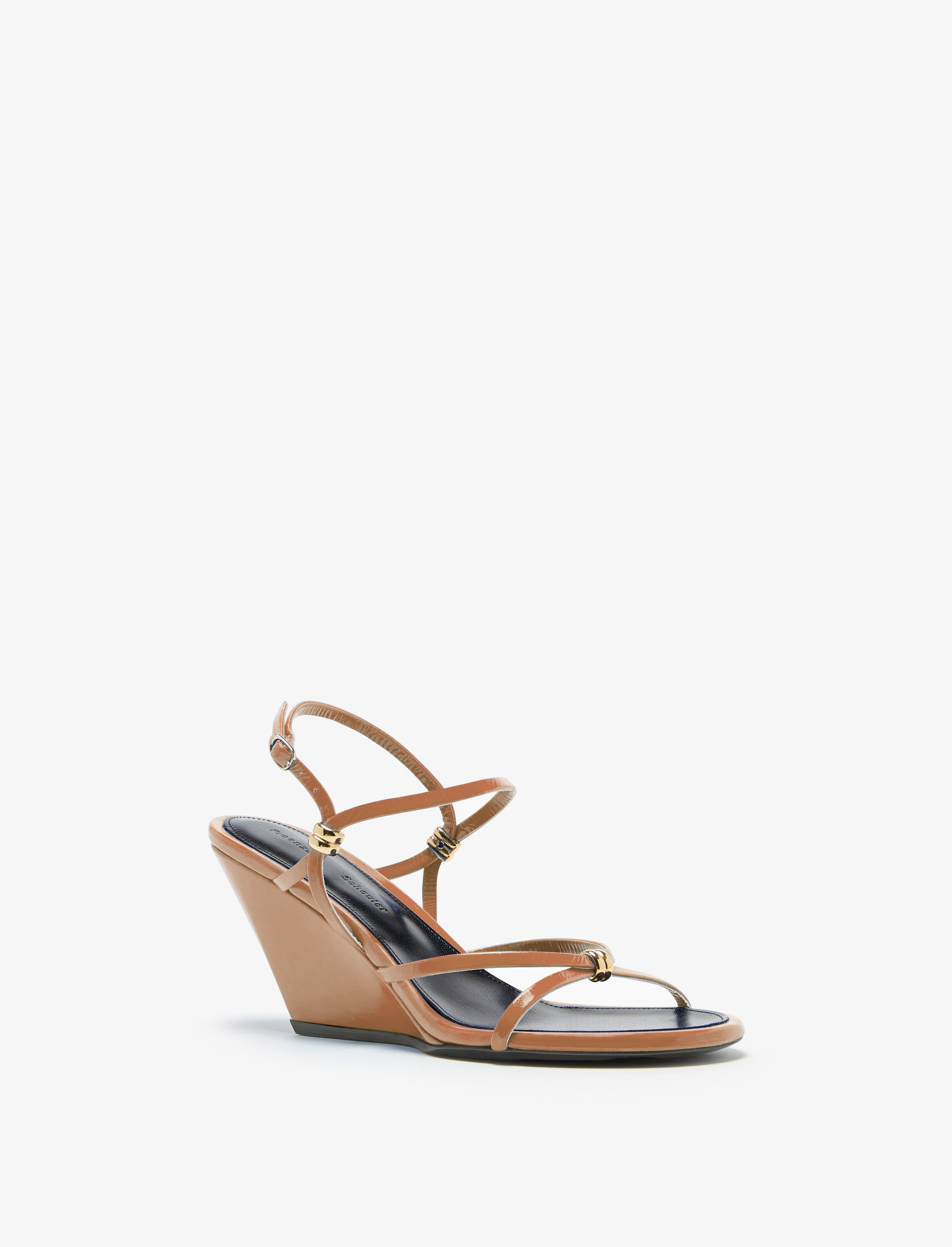 Coil Wedge Sandals in Slick Nappa - 2