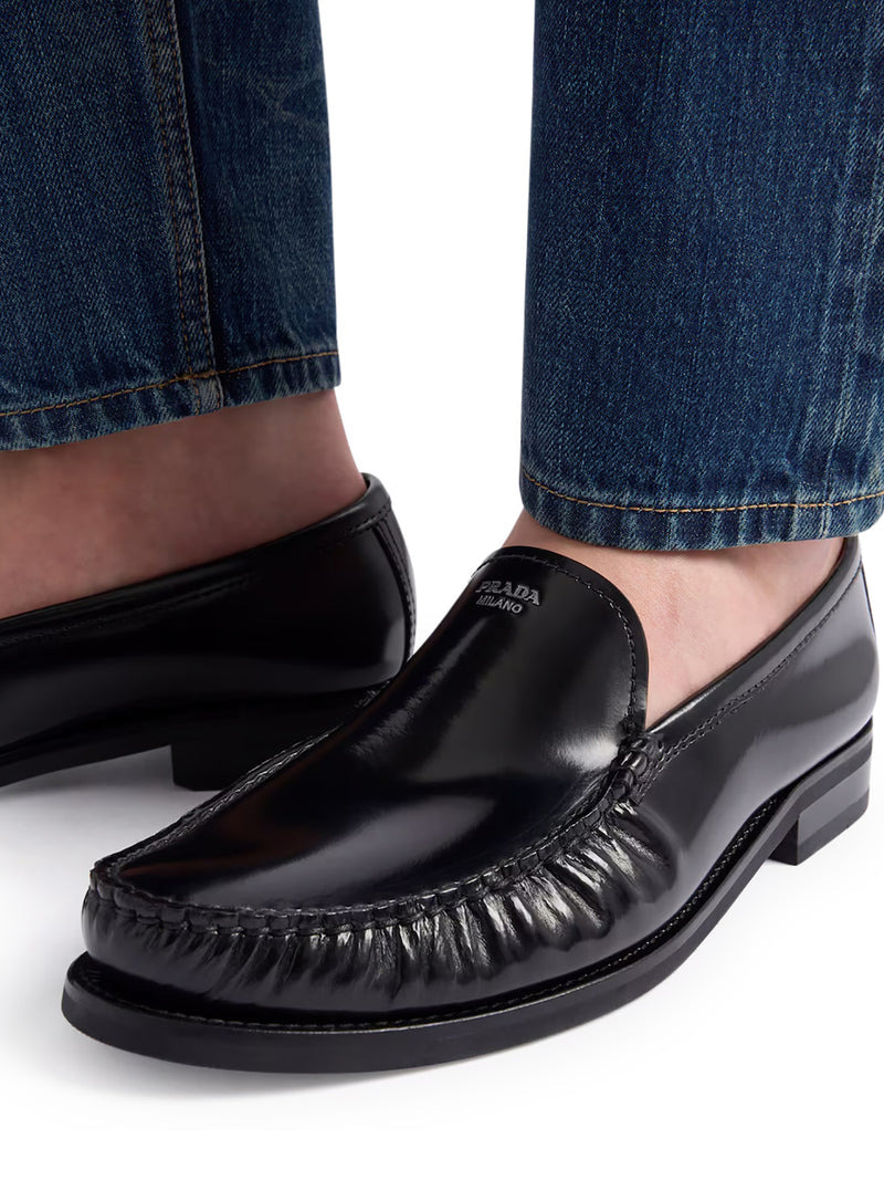 Prada Men Brushed Leather Loafers - 2