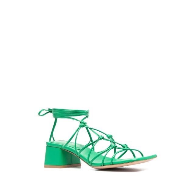 Green wide heel sandals - 2