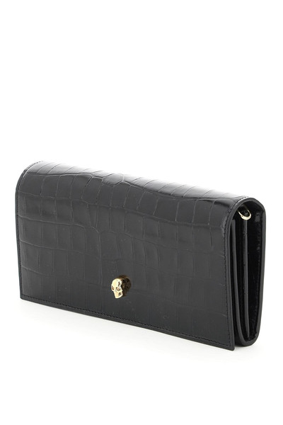 Alexander McQueen CROCO-EMBOSSED LEATHER MINI SKULL CLUTCH outlook