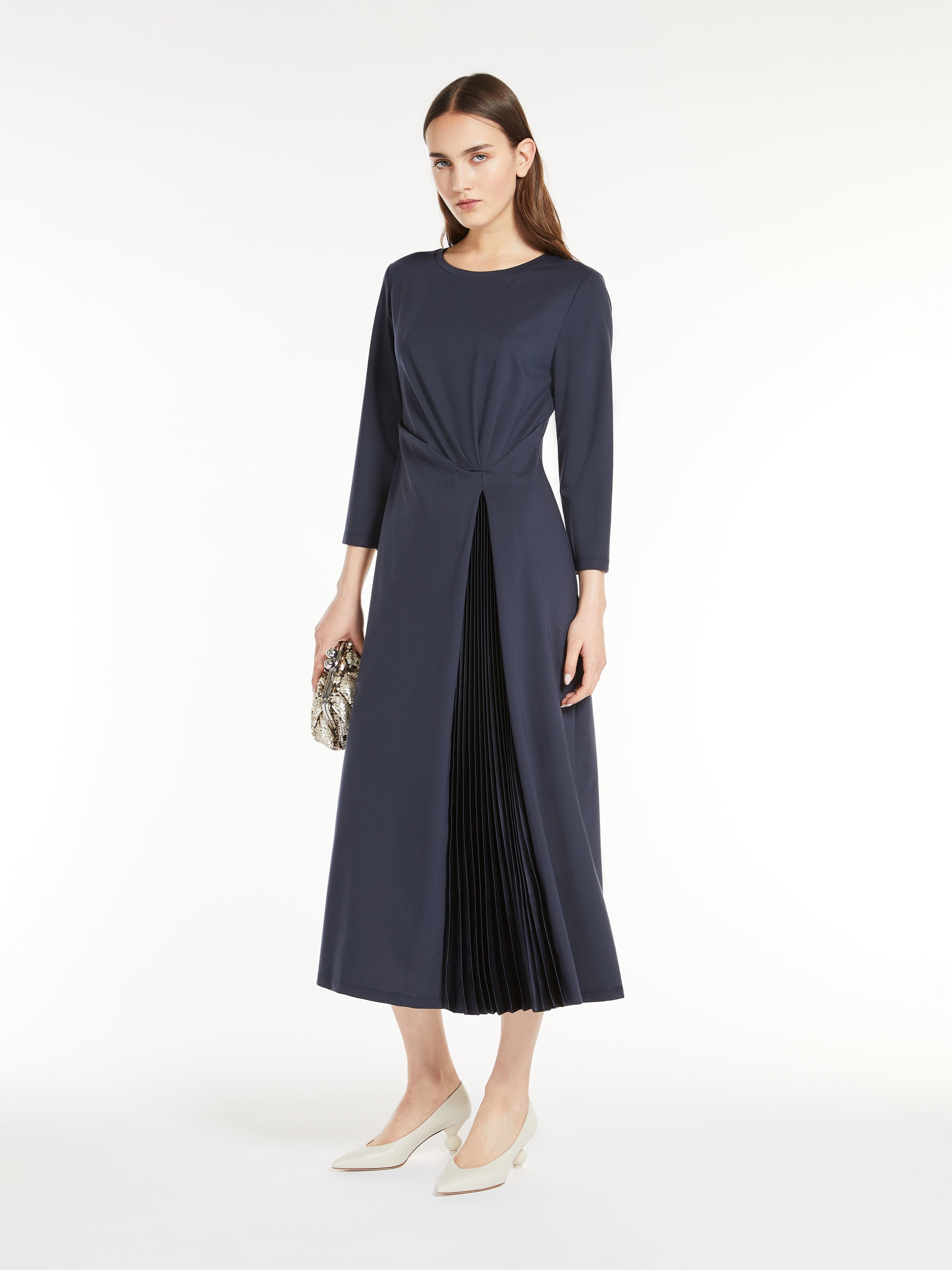 Pleated jersey dress - 2