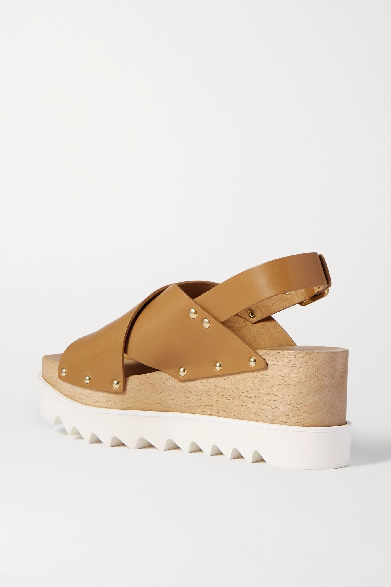 Studded vegetarian leather platform sandals - 4