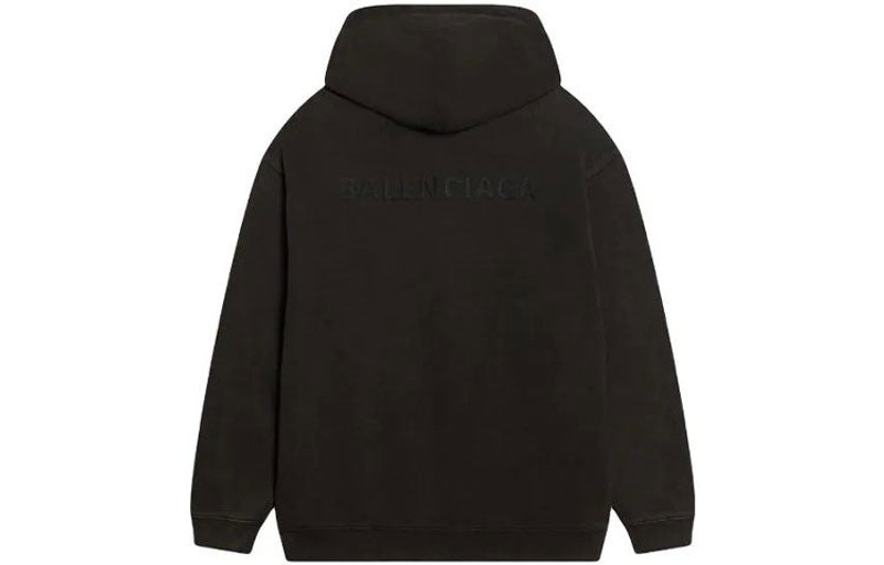 BALENCIAGA Balenciaga Logo Hoodie Medium Fit 'Washed Black' 600583TLVB81146 outlook