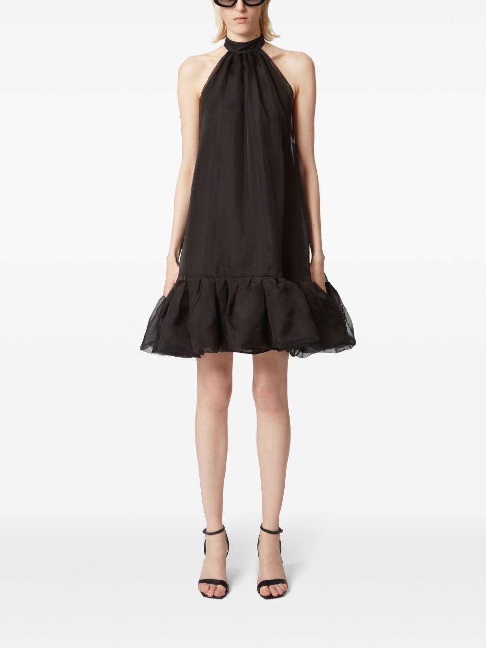 peplum-hem halterneck mini dress - 2