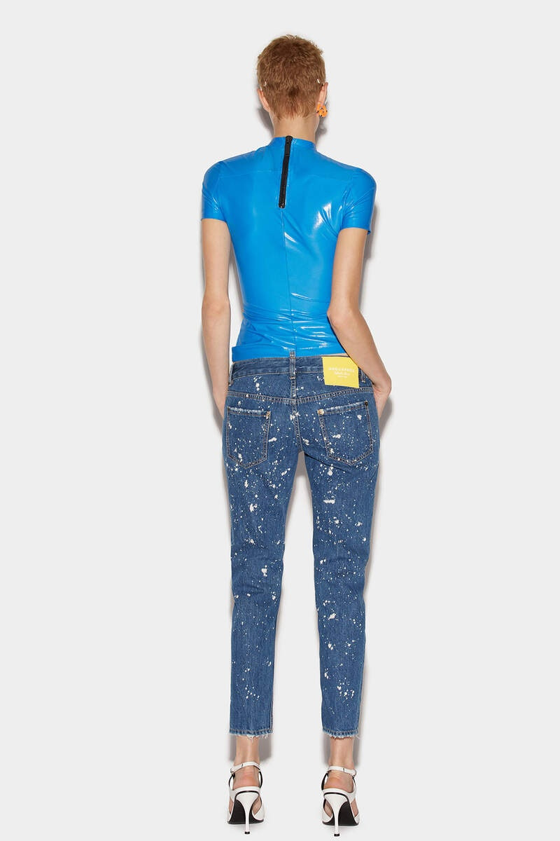 DSQUARED2 MEDIUM SEA SALT WASH JENNIFER CROPPED JEANS outlook