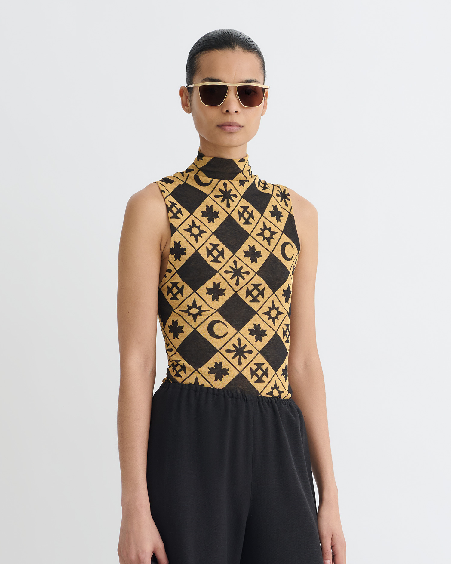 Printed Mesh Jersey Top - 4