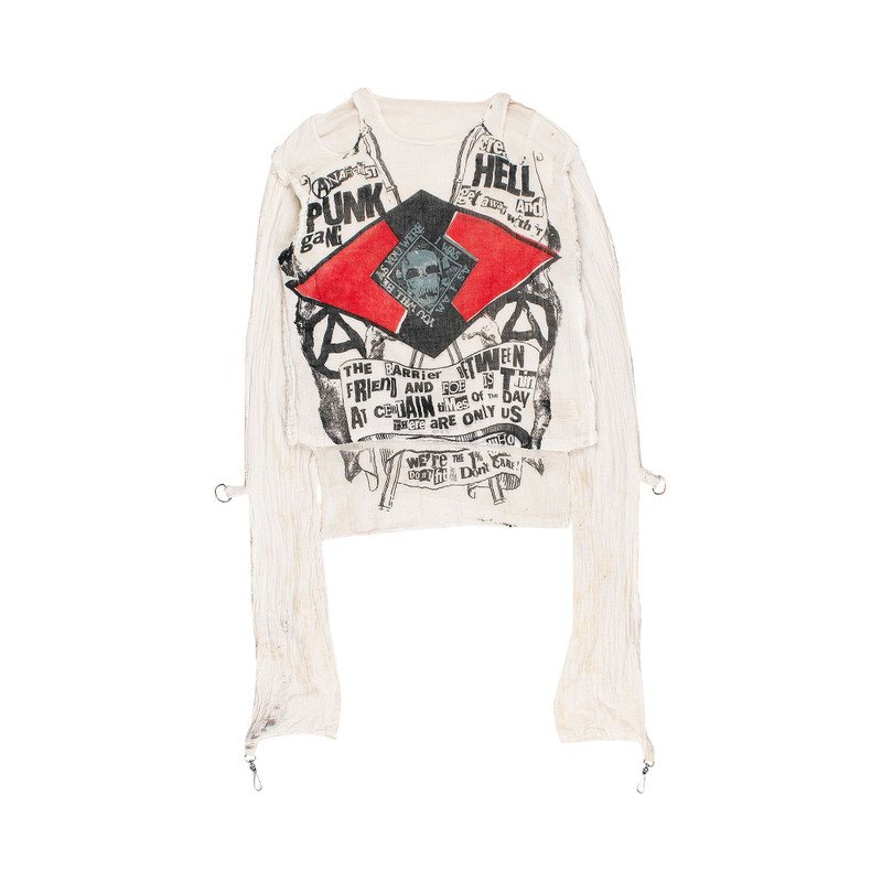 Pre-Owned Vivienne Westwood Vintage 1970's Original Punk Gang Muslin Shirt 'Cream' 1