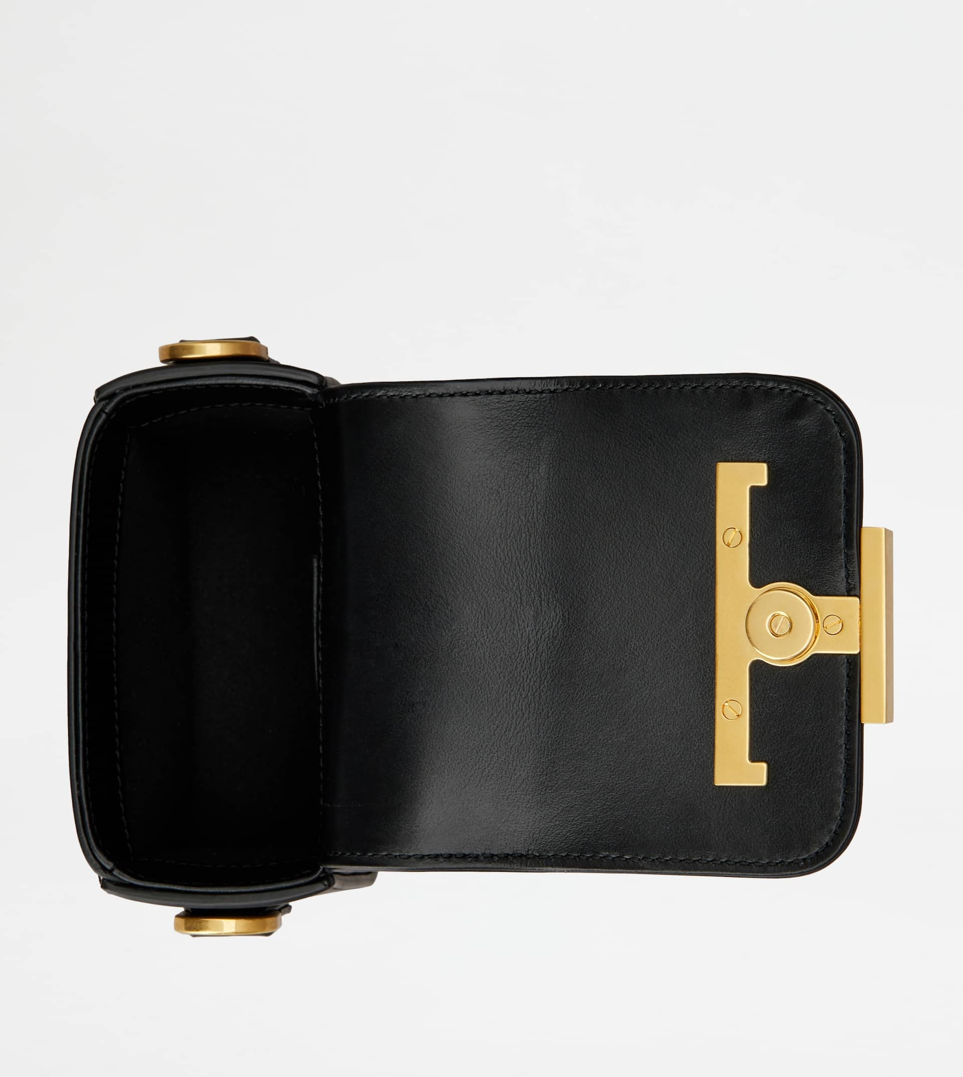 T TIMELESS CROSSBODY BAG IN LEATHER MICRO - BLACK 3