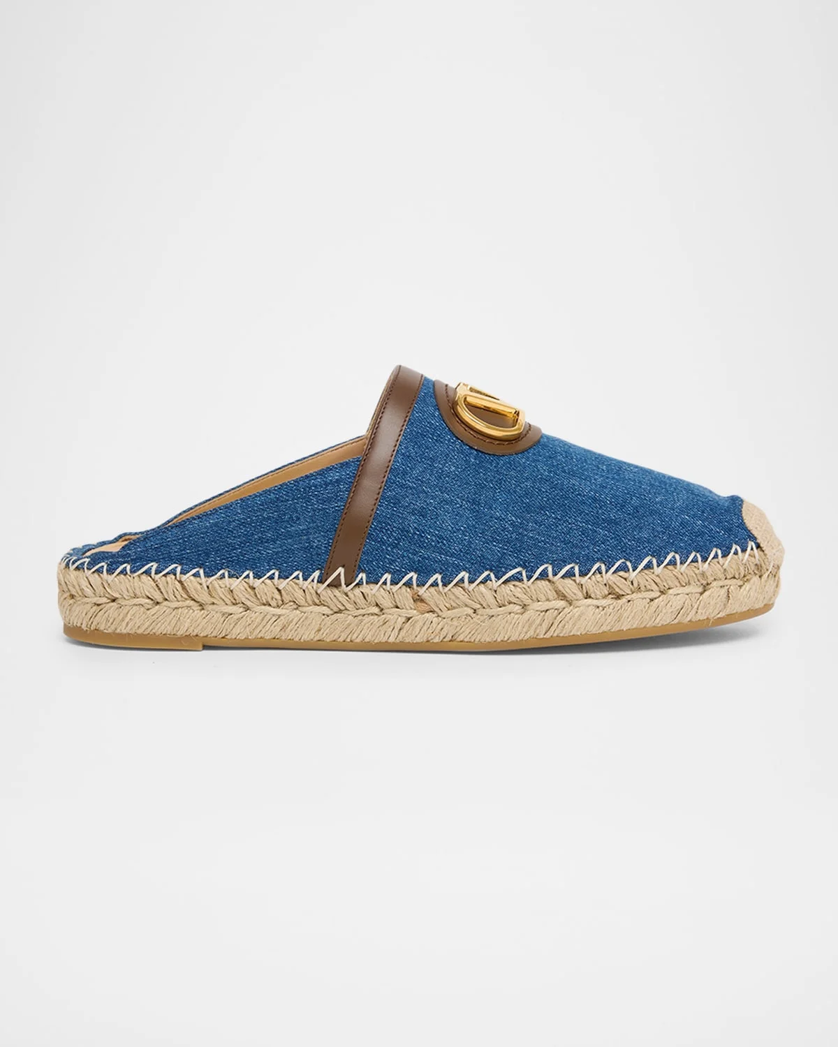 VLogo Denim Espadrille Mules - 1