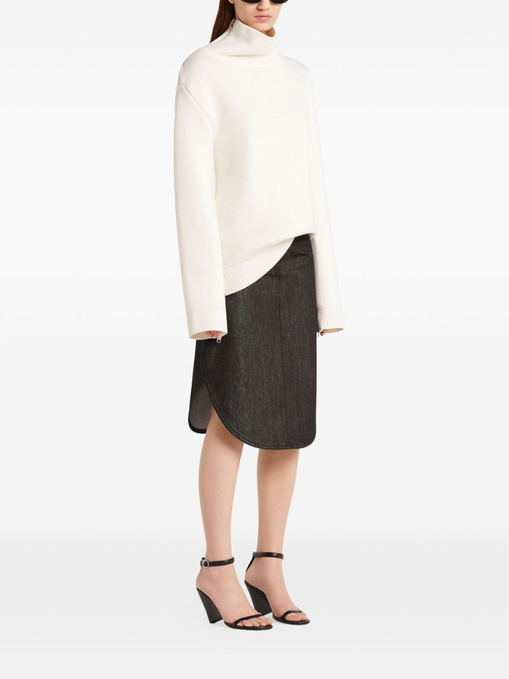 high-neck zip-detail sweater - 3