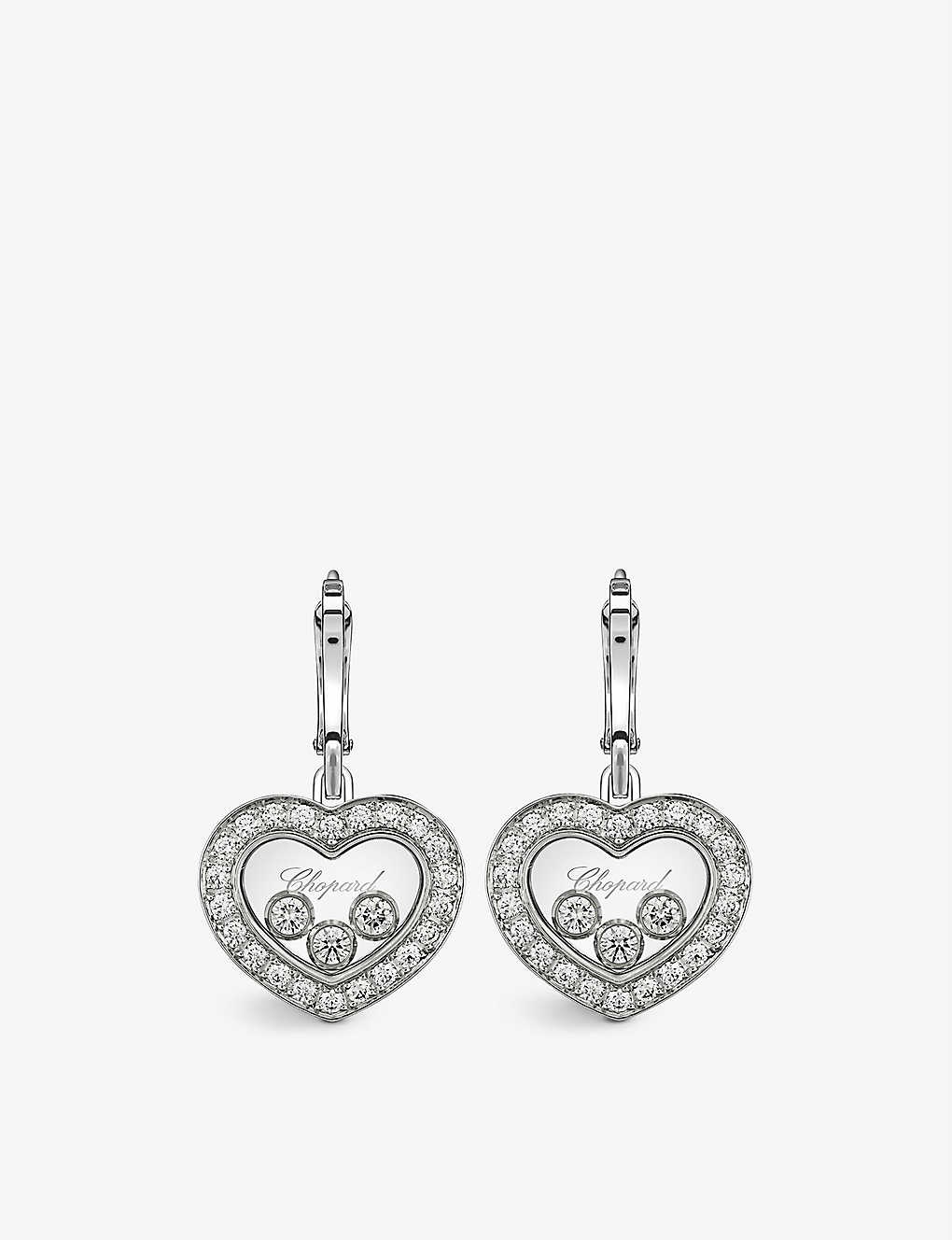Happy Diamonds 18ct white-gold and diamond earrings - 1
