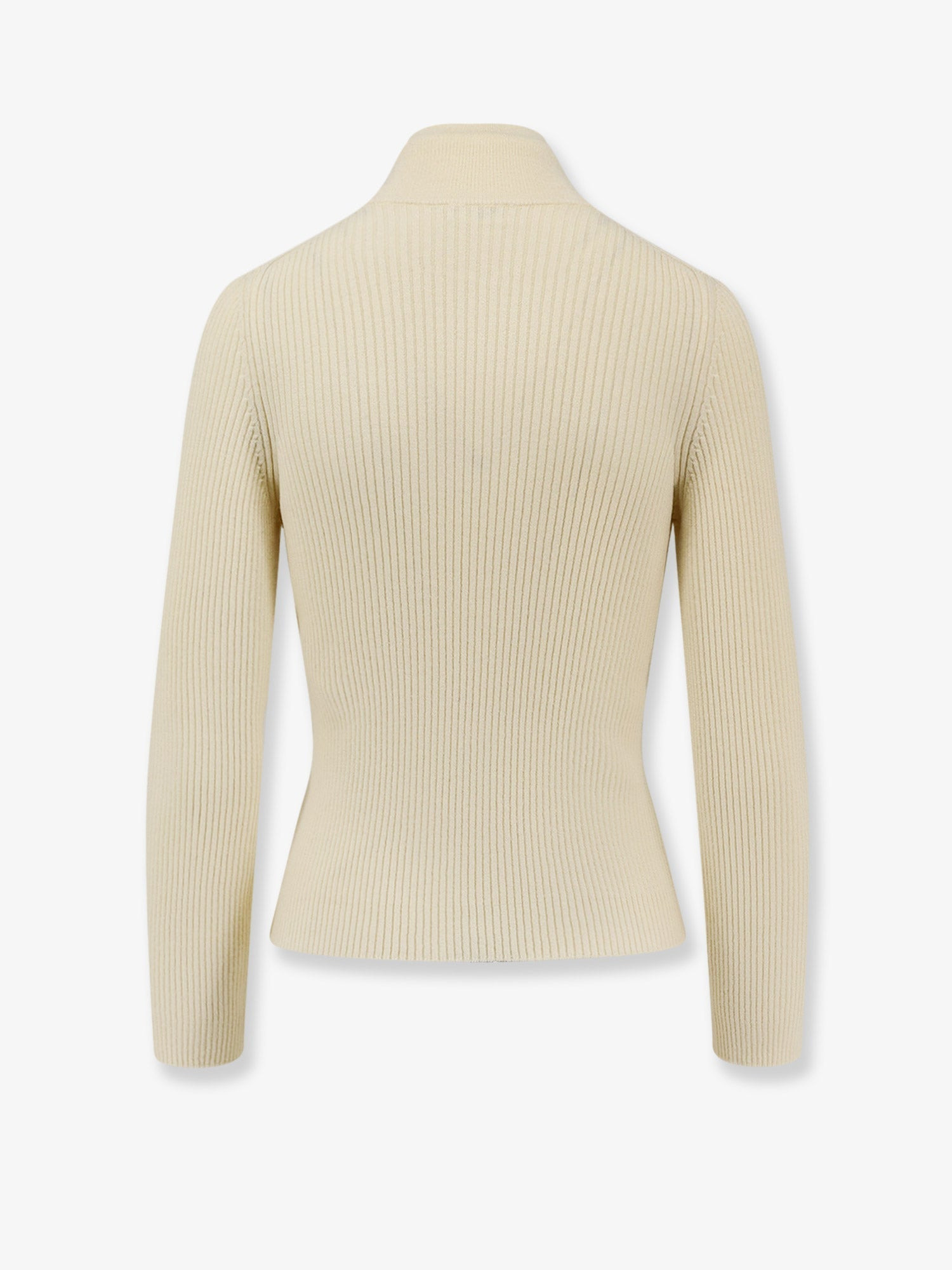 Celine Women Ribbed Stretch Wool Turtleneck Sweater - 2
