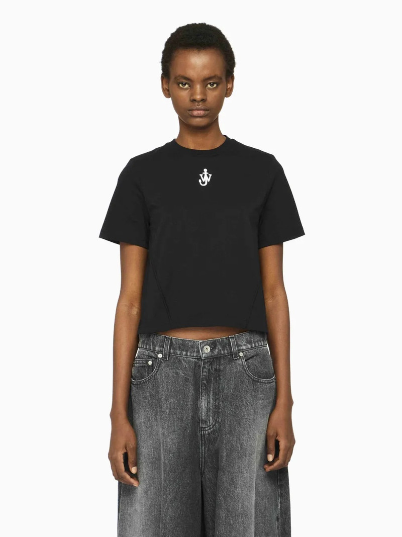 JW Anderson ANCHOR LOGO CROPPED PANELLED T-SHIRT outlook