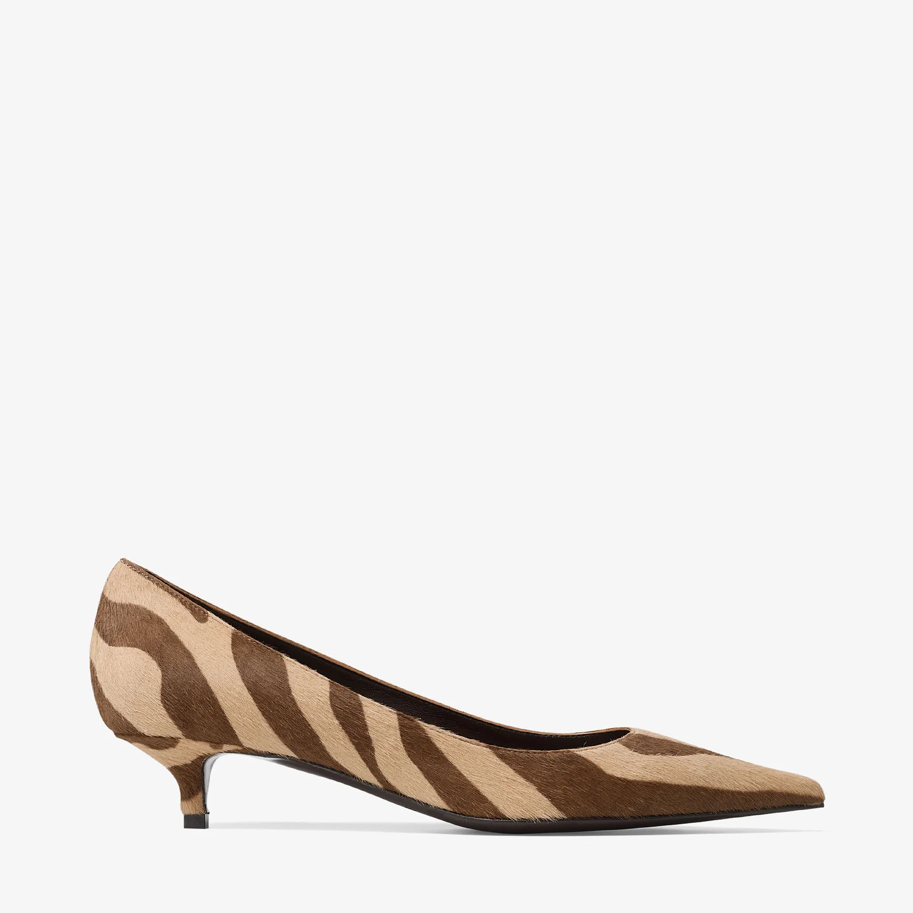 Amelia
Chocolate Zebra Printed Pony Pumps - 1