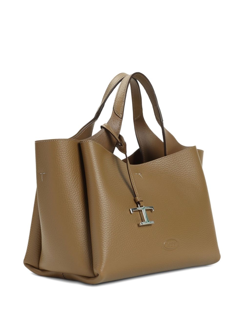 T-logo leather shoulder bag - 3