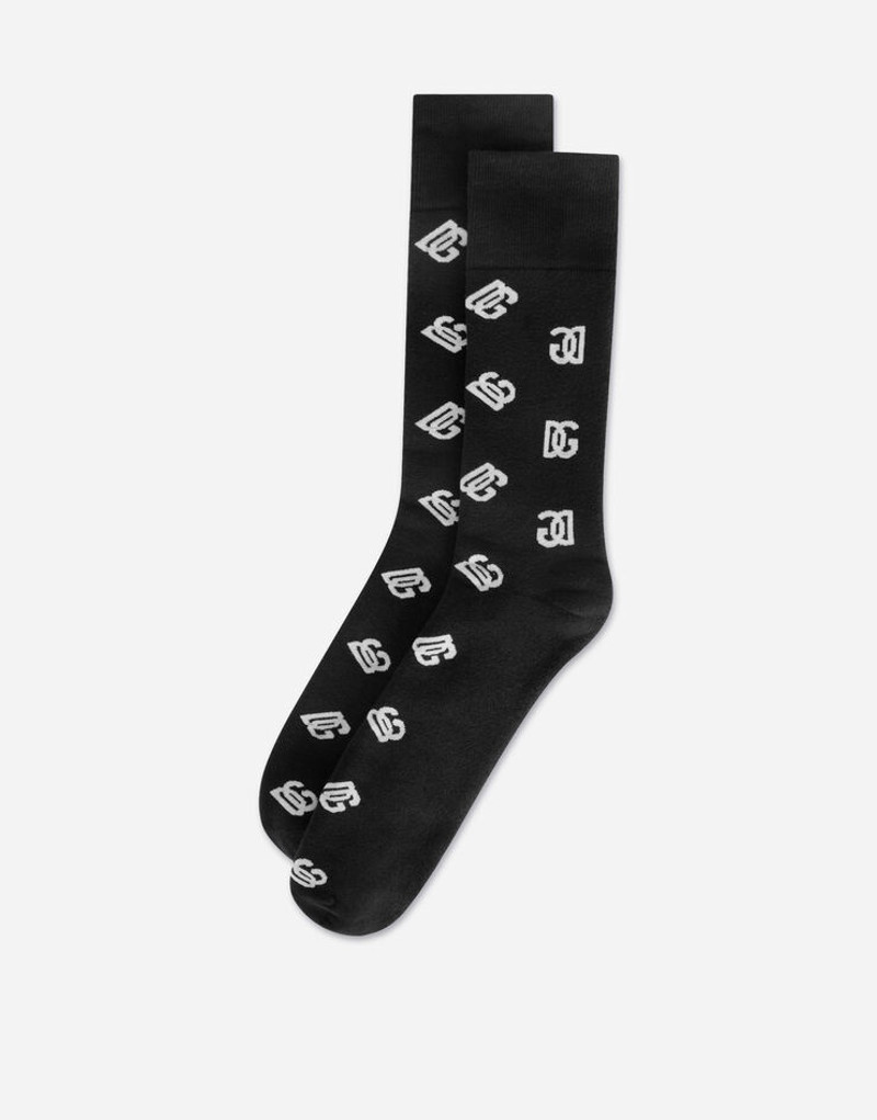 Dolce & Gabbana Stretch cotton jacquard socks with DG Monogram outlook