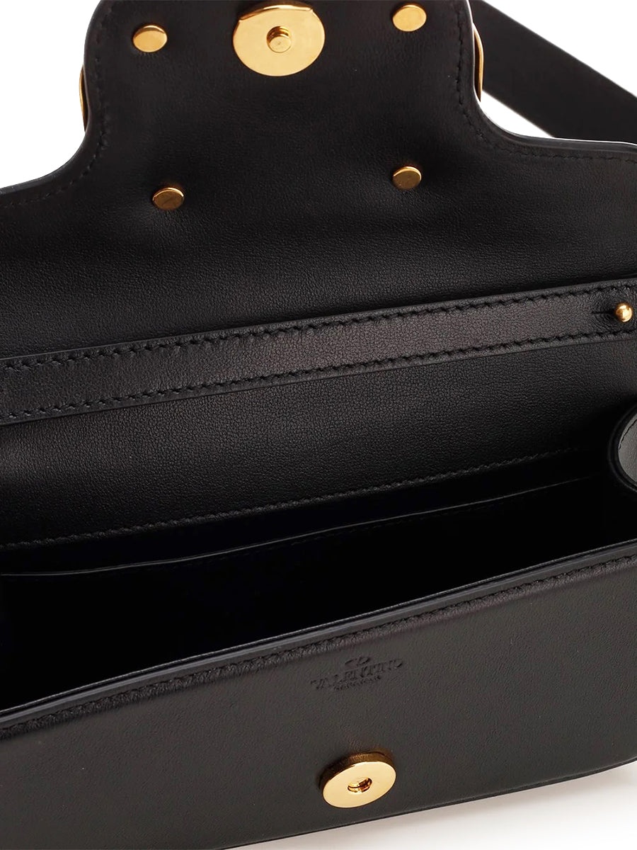 VLogo Signature Foldover Top Shoulder Bag in Black - 2