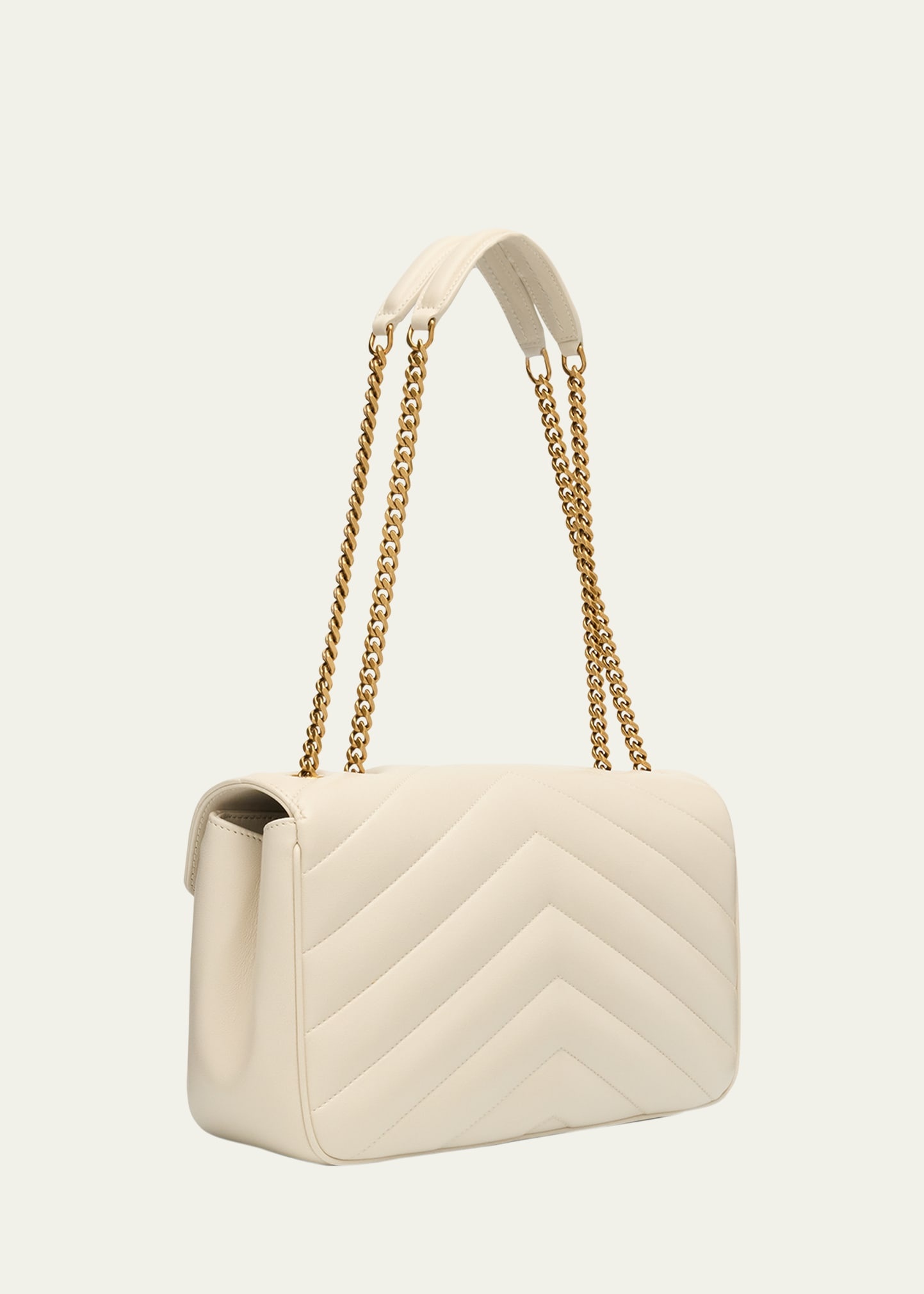 Loulou Medium YSL Chain Shoulder Bag in Quilted Leather - 3