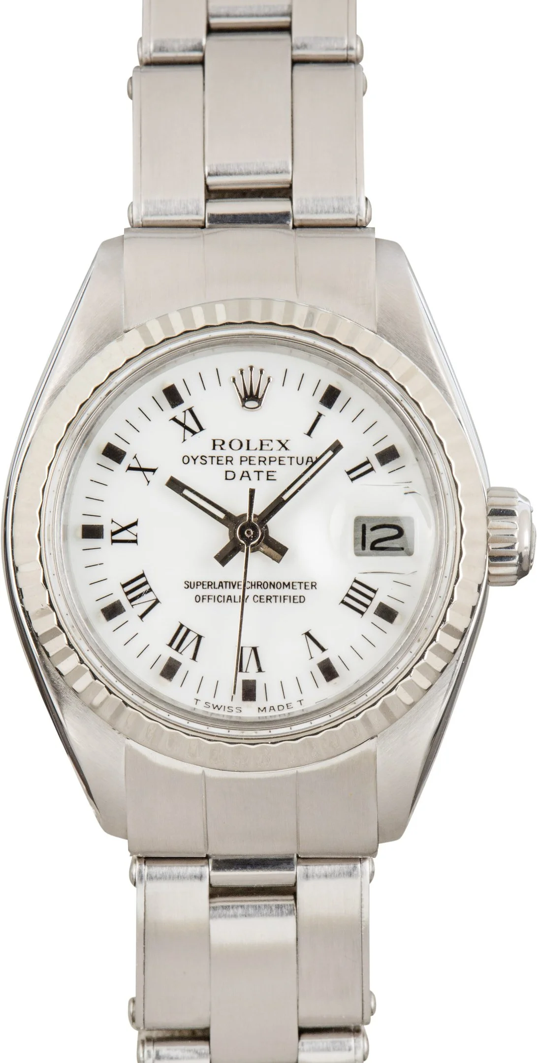 Ladies Rolex Date ref 6917 White Roman Dial - 1
