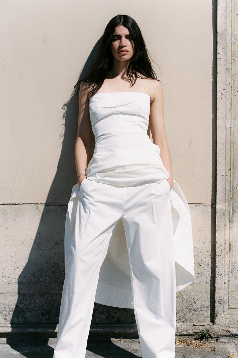 Cotton Barrel Leg Pants - Milk - 6